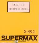 Supermax-Yeong Chin-Supermax YCM-16VS, Yeong Chin, 61 pg. Milling Operation Parts & Electric Manual-YCM-16VS-01